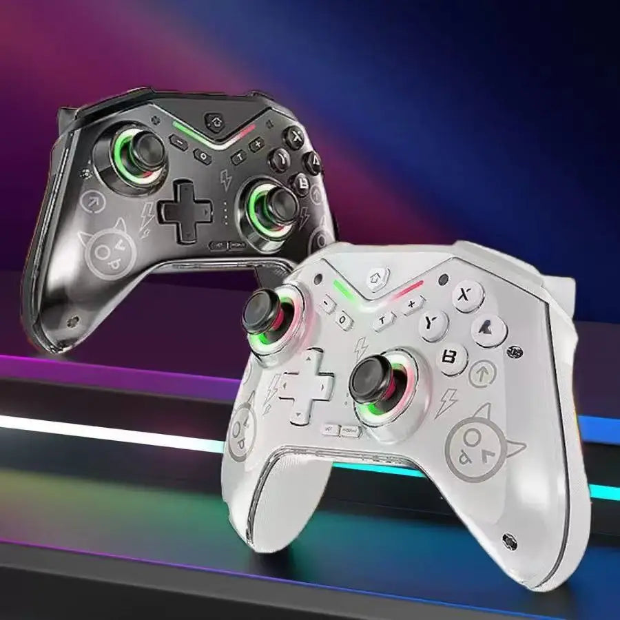 2025 New Game Joystick Controller for Switch Gamepad Double Shock Vibration Game Controller RGB Lights for Switch Pc Wireless
