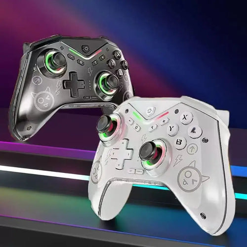 2025 New Game Joystick Controller for Switch Gamepad Double Shock Vibration Game Controller RGB Lights for Switch Pc Wireless