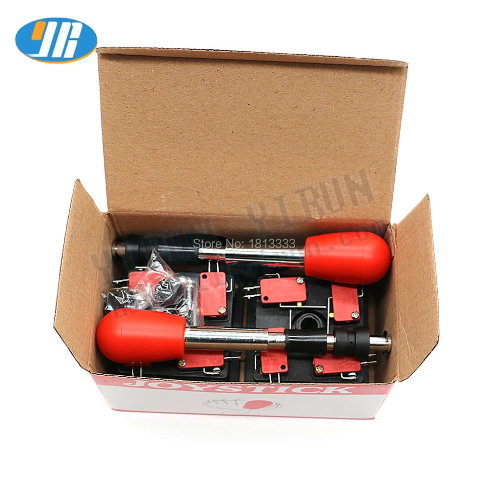 One HAPP Style Joystick Spanish Arcade Rocker with 3 Pin Microswitch, Red Bat Ball, PC Raspberry Game Machine, DIY Accessories