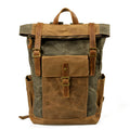 Large Capacity Men's Rucksack Batik Canvas Backpack Outdoor Leisure Travel Backpack Retro Waterproof Rucksack Hiking Backpack