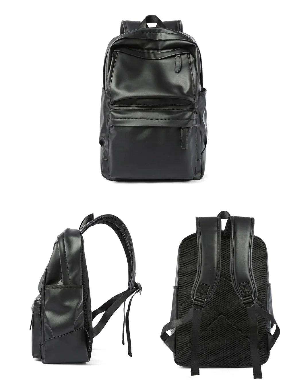 MOYYI PU Leather Bags for Men Backpack School Bag Business Leather Backpack