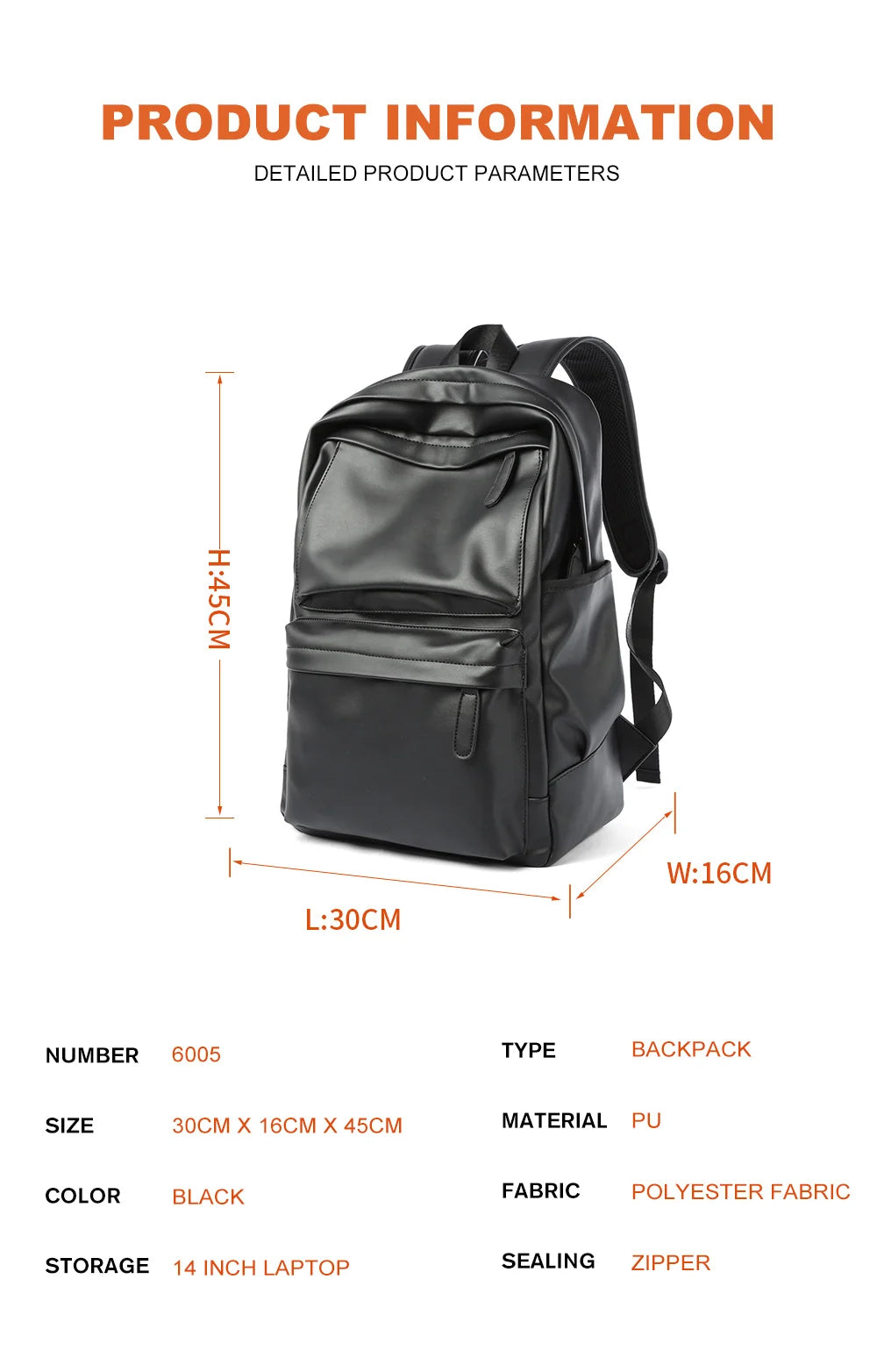 MOYYI PU Leather Bags for Men Backpack School Bag Business Leather Backpack