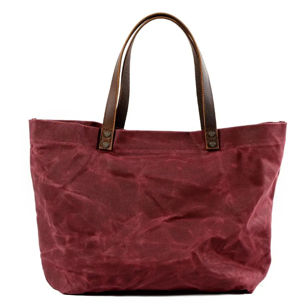 16 Ounce Oil Wax Canvas Handbag Large Capacity Handbag Cross Fashion Shoulder Bag Shopping Bag Handbag