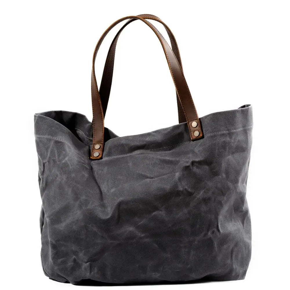 16 Ounce Oil Wax Canvas Handbag Large Capacity Handbag Cross Fashion Shoulder Bag Shopping Bag Handbag