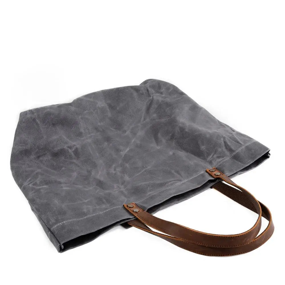 16 Ounce Oil Wax Canvas Handbag Large Capacity Handbag Cross Fashion Shoulder Bag Shopping Bag Handbag