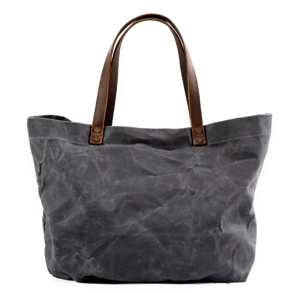 16 Ounce Oil Wax Canvas Handbag Large Capacity Handbag Cross Fashion Shoulder Bag Shopping Bag Handbag