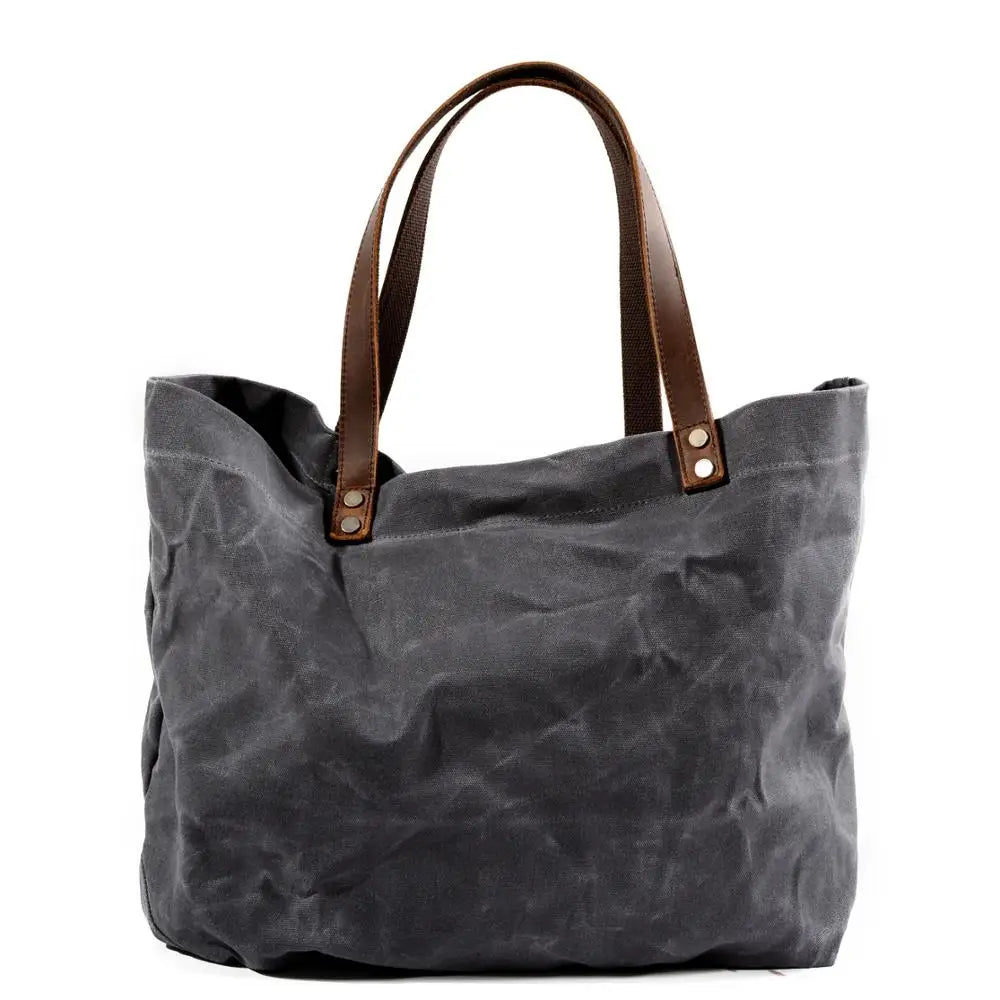 16 Ounce Oil Wax Canvas Handbag Large Capacity Handbag Cross Fashion Shoulder Bag Shopping Bag Handbag