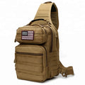 Men's Travel Sling Bag Outdoor Shoulder Crossbody Messenger Bag Molle Everyday Carry Day Pack with Tactical USA Flag Patch