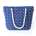 Hot Sale Blue White Large Ladies Bohemian Printed Canvas Tote Bag All Seasons