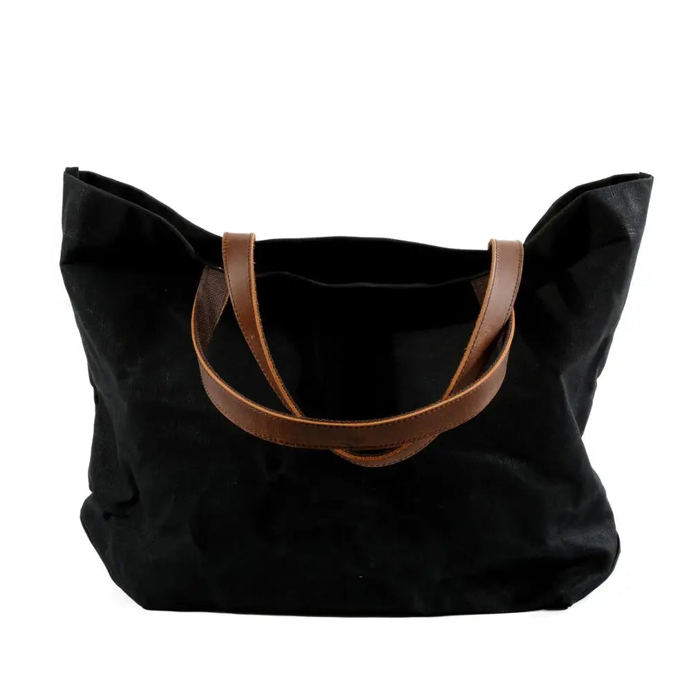 16 Ounce Oil Wax Canvas Handbag Large Capacity Handbag Cross Fashion Shoulder Bag Shopping Bag Handbag