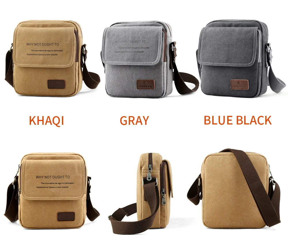 Bike Messenger Shoulder Bags for Men Outdoor Vintage Canvas Crossbody Bags