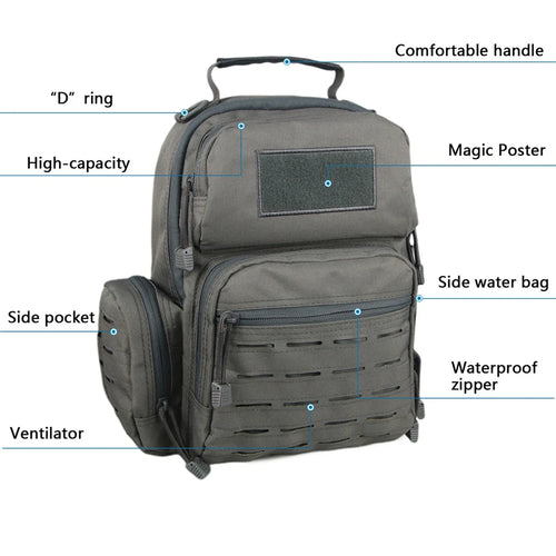 American Warehouse Tactical Sling Bag in Stock Laser Cut Tactical Sling Bags for Men Gray Shoulder Sling Backpack
