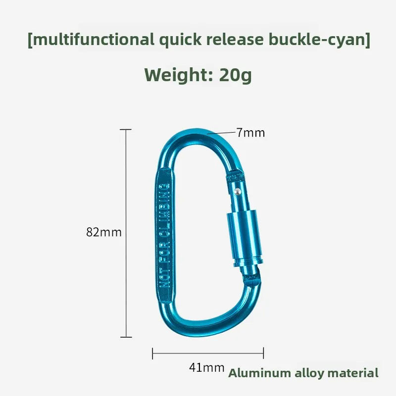 Quality Aluminum Alloy Carabiner D-shaped Quick Hanger Thickened Buckle   Keychain Clip Snap HookOutdoor Hiking Not for Climbing