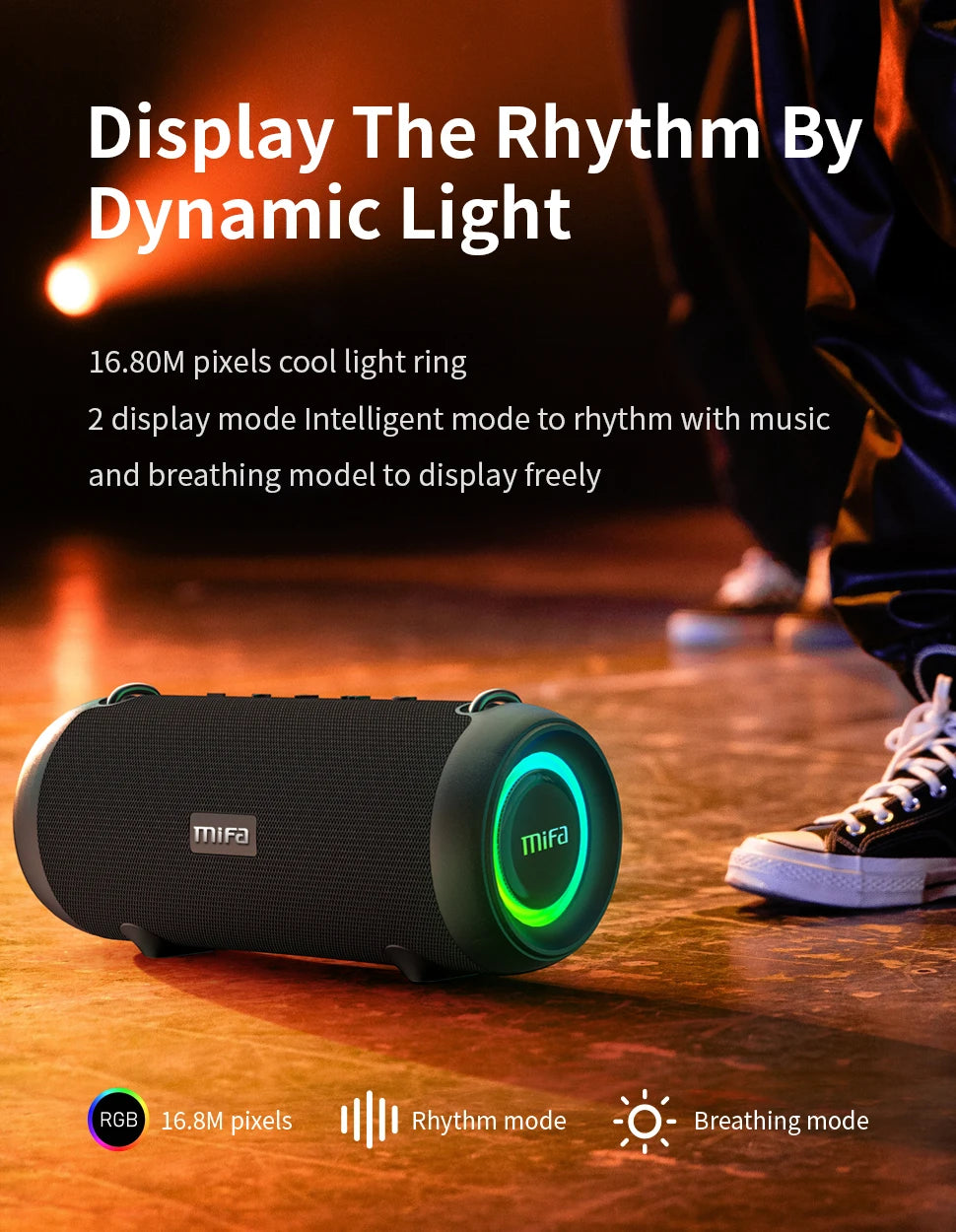 MIFA 60W Wireless Bluetooth Speaker, Class-D Power Amp, Super Bass, Rugged Portable Speaker for Camping, Party, Travel & Indoor