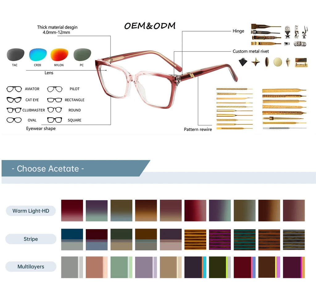 MS 91333 2024 New Men's Double Nose Bridge Eyeglasses Fashion Metal Square Optical Anti-Blue Light Custom Photochromic Frame