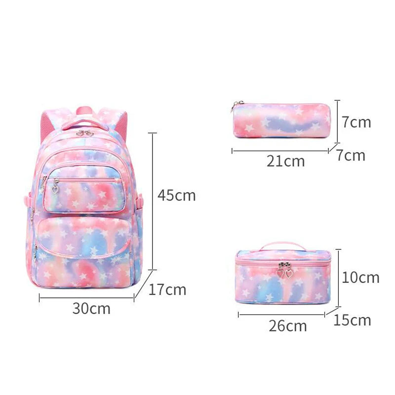 School Bag for Girls Youth Stitch Backpack 3 Pcs/Set Children Book Bag Waterproof School Pencil Case Mochila 2025 Lunchbox