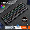RGB Colorful Mini Gaming Keyboard LED Backlit 63keys Mechanical Keyboard Blue Switch Hotswappable Mechanical Keyboard