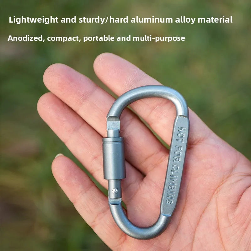 Quality Aluminum Alloy Carabiner D-shaped Quick Hanger Thickened Buckle   Keychain Clip Snap HookOutdoor Hiking Not for Climbing