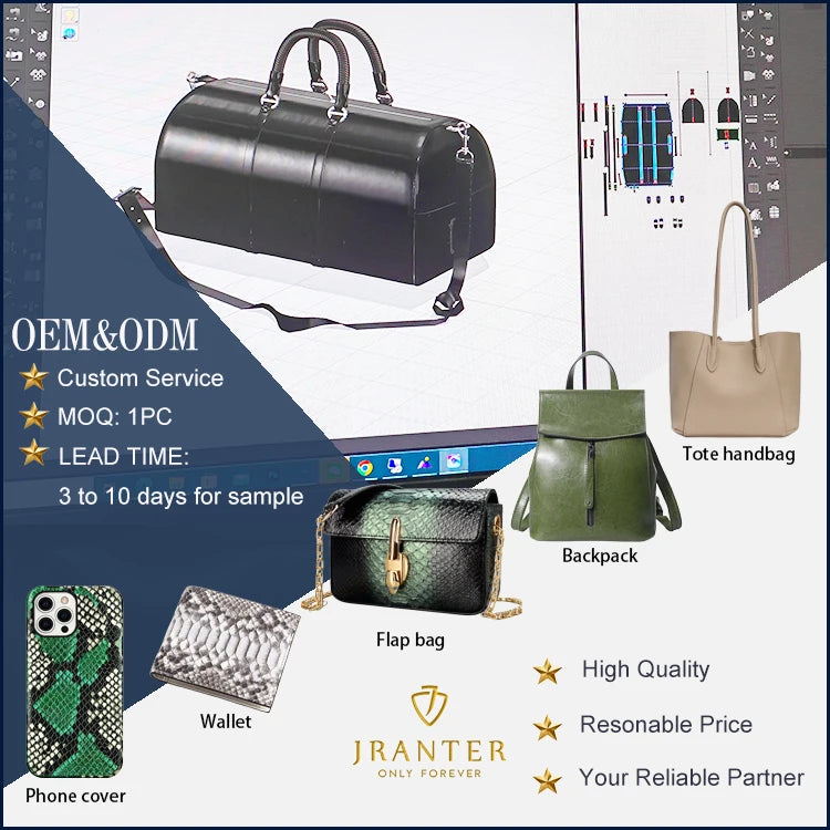 Custom Hand Made Luxury Genuine Real Snake Skin Leather Lady Classic Designer Neverfull Tote Bags Handbags Women Famous Brands