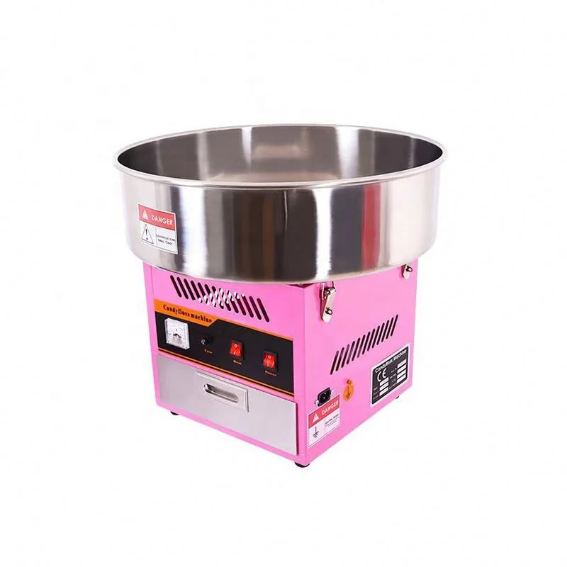 Commercial Electric Cotton Candy Machine Cotton Maker Pink With Bubble Cover With