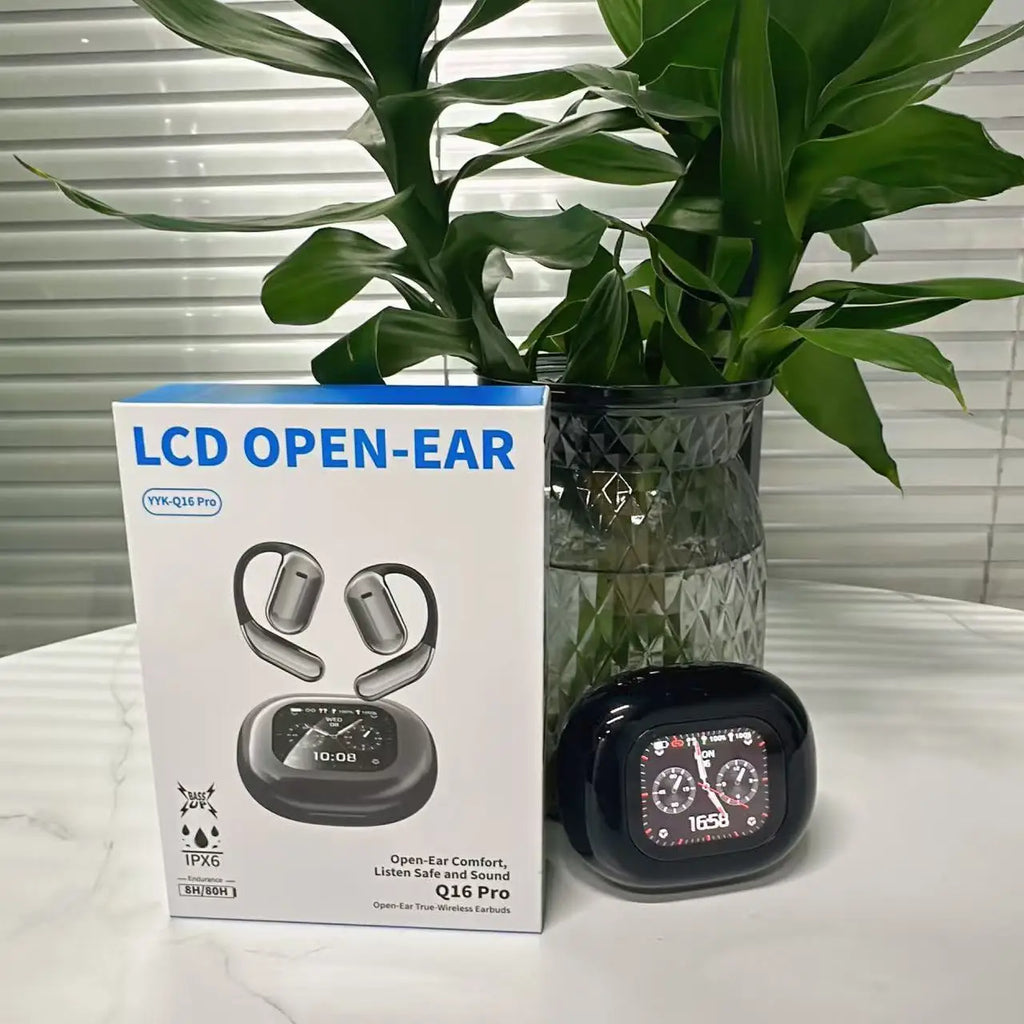 YYK-Q16 Pro Translation Headset Support OWS Open Ear Sports Earphones LCD Full Color Touch Screen Earbuds with Noise Cancelling