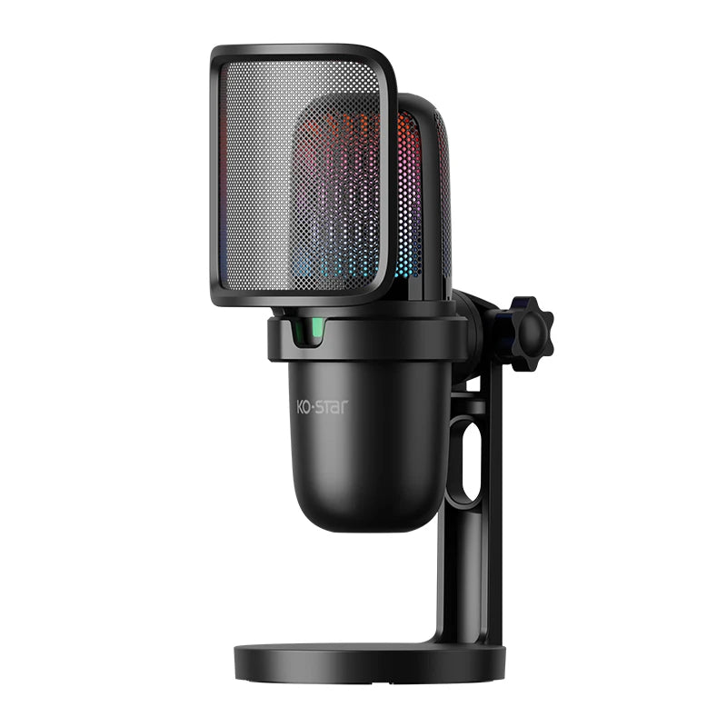 Portable RGB Light Studio Microphone for Gaming Live Stream Video Recording PC & Mobile Phone