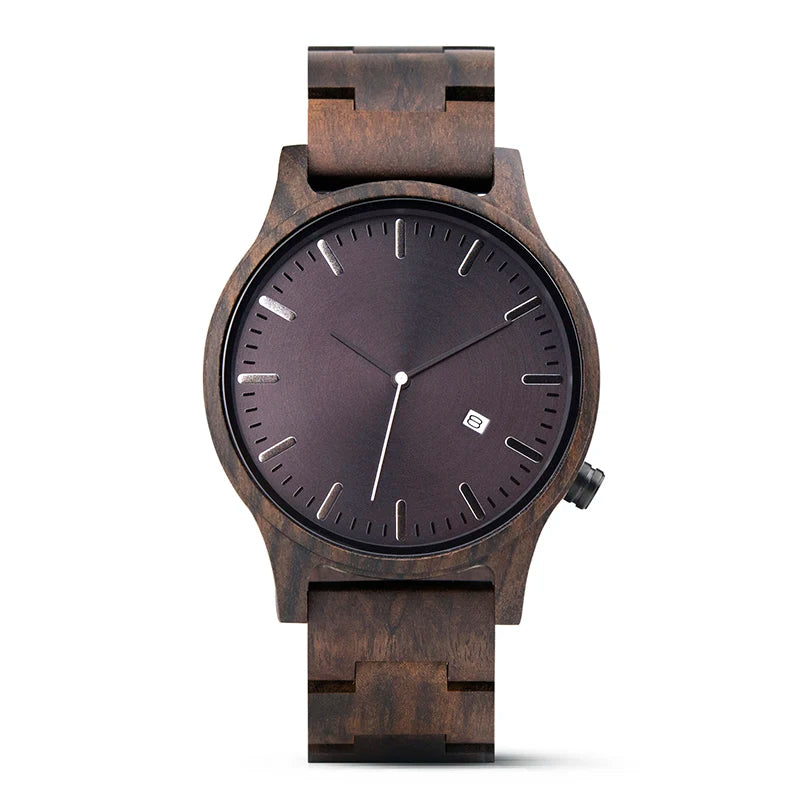 For DODO DEER Custom Brand for Zebra Wood Watch for Men Quartz Movement Wristwatch Calendar 43mm Dial Diameter 20mm Band Width