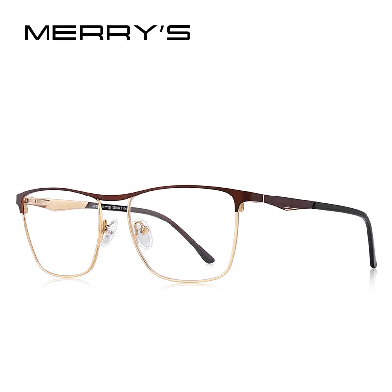 MERRYS DESIGN Men Titanium Alloy Glasses Frame Fashion Male Business Style Ultralight Eye Myopia Prescription Eyeglasses S2061