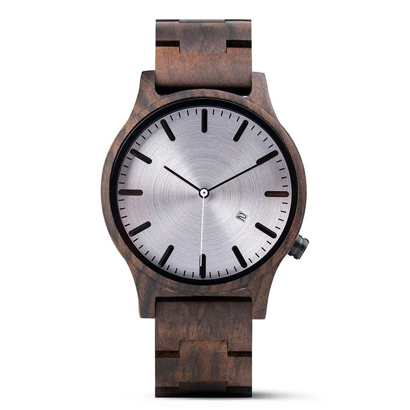 For DODO DEER Custom Brand for Zebra Wood Watch for Men Quartz Movement Wristwatch Calendar 43mm Dial Diameter 20mm Band Width