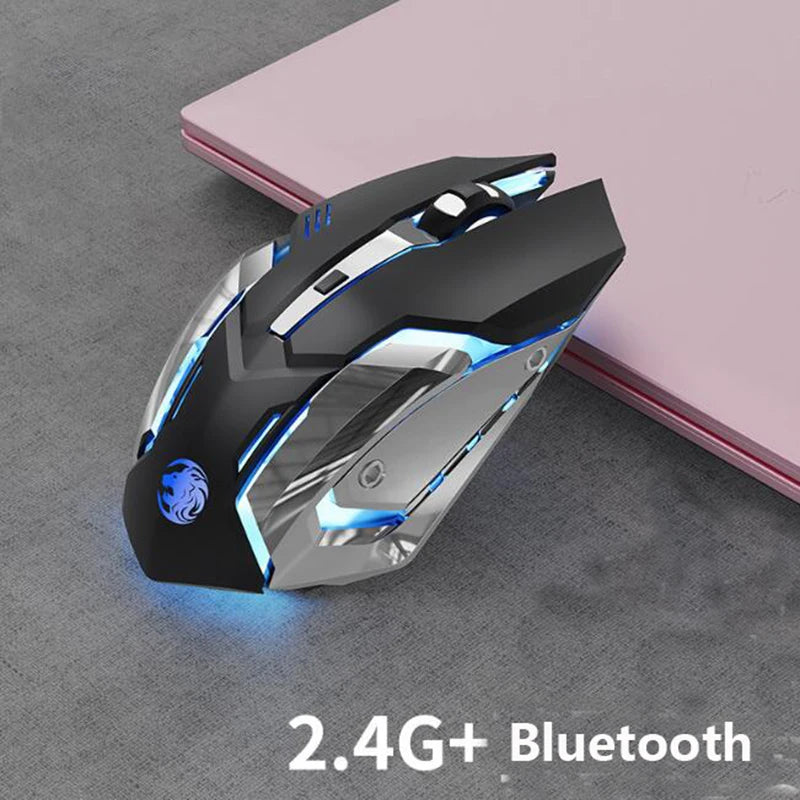 Ergonomic 7-Keys Gaming Mouse LED Backlit Rechargeable 2.4G Wireless Mute 3D Right-handed Mouse for Computer Laptop IOS Android