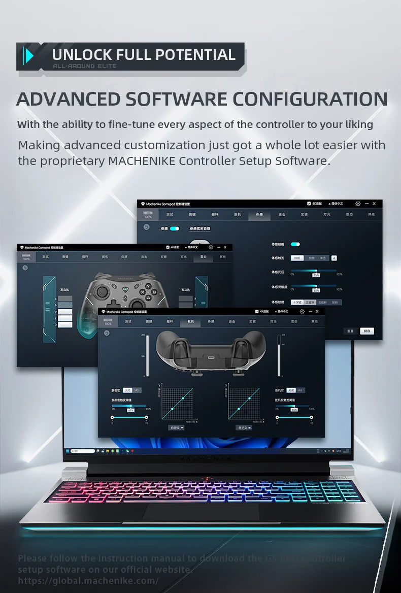 Machenike G5 Pro Hall-effect Gamepad Controller BT Wireless Wired three Modes Joysticks Controls for Switch Consoles/PC/TV