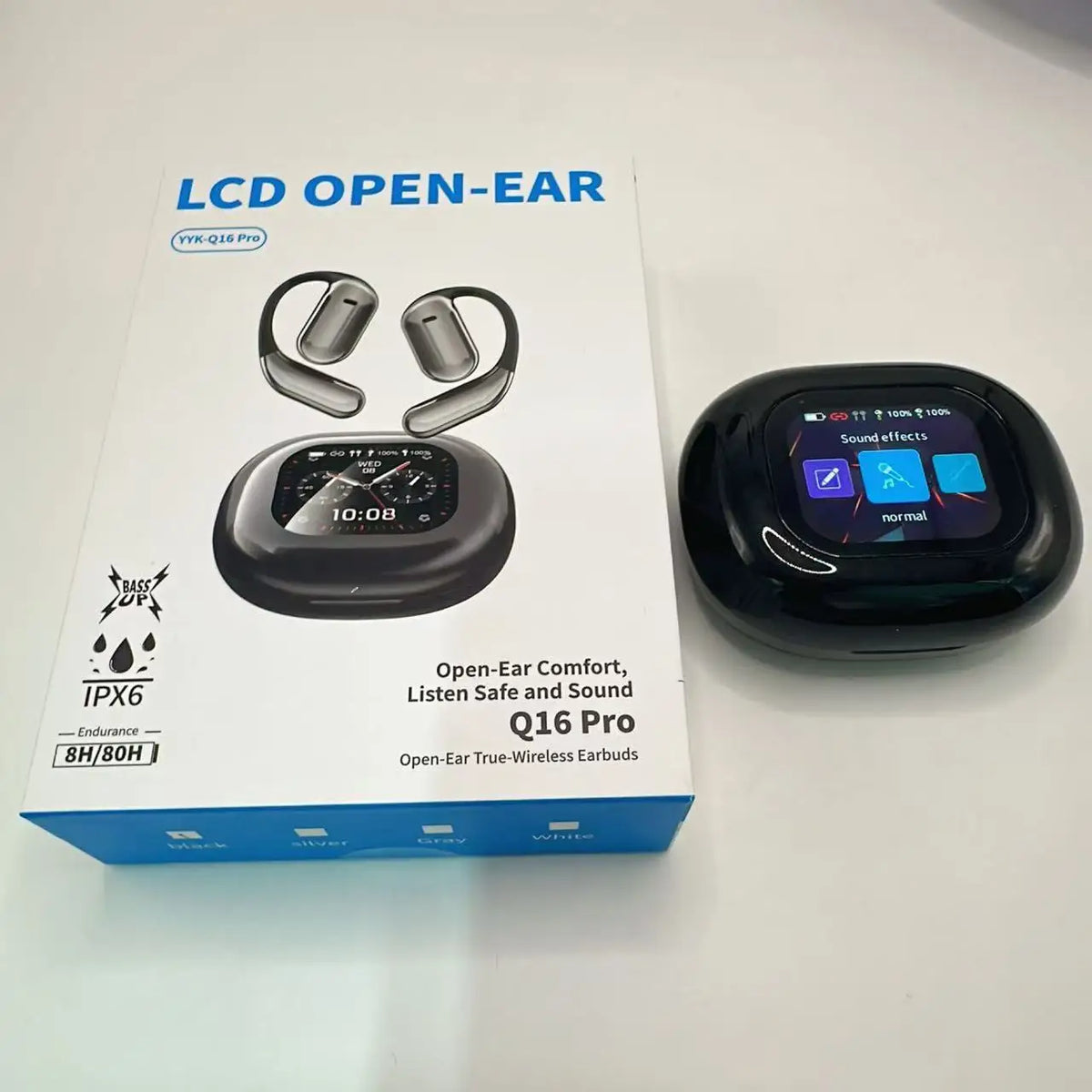 YYK-Q16 Pro Translation Headset Support OWS Open Ear Sports Earphones LCD Full Color Touch Screen Earbuds with Noise Cancelling