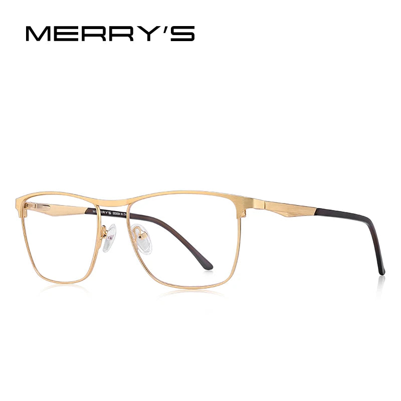 MERRYS DESIGN Men Titanium Alloy Glasses Frame Fashion Male Business Style Ultralight Eye Myopia Prescription Eyeglasses S2061
