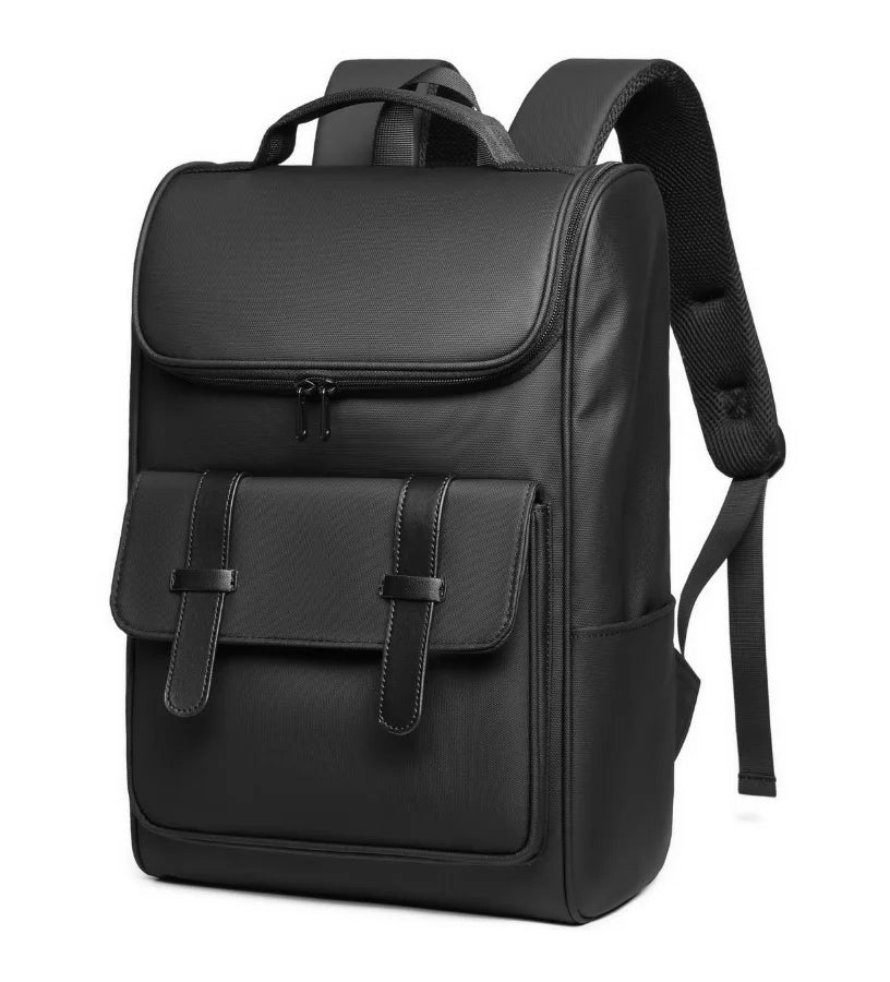 Vintage Business Backpack Waterproof Oxford Zipper Laptop Backpack with USB Charging Port for Work Travel Fits 16 Inch Laptop