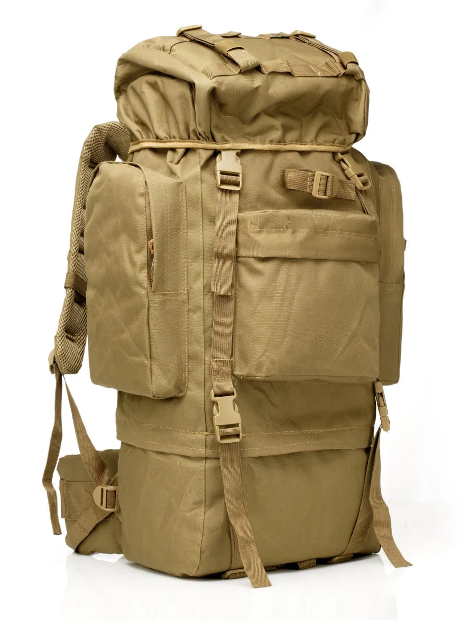 Outdoor Tactical 70L Travel Custom Waterproof Backpack Hiking Hunting  Rucksack Bag