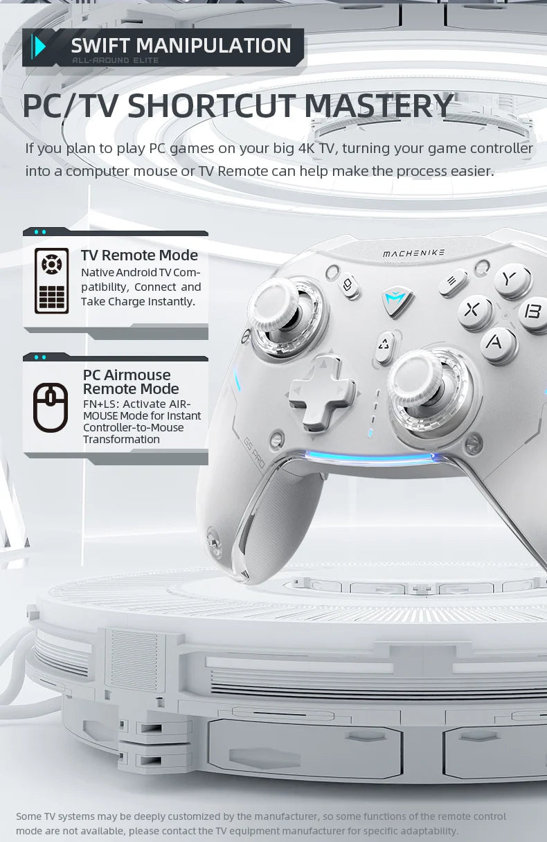 Machenike G5 Pro Hall-effect Gamepad Controller BT Wireless Wired three Modes Joysticks Controls for Switch Consoles/PC/TV