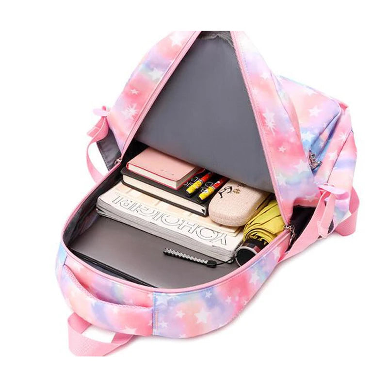 School Bag for Girls Youth Stitch Backpack 3 Pcs/Set Children Book Bag Waterproof School Pencil Case Mochila 2025 Lunchbox