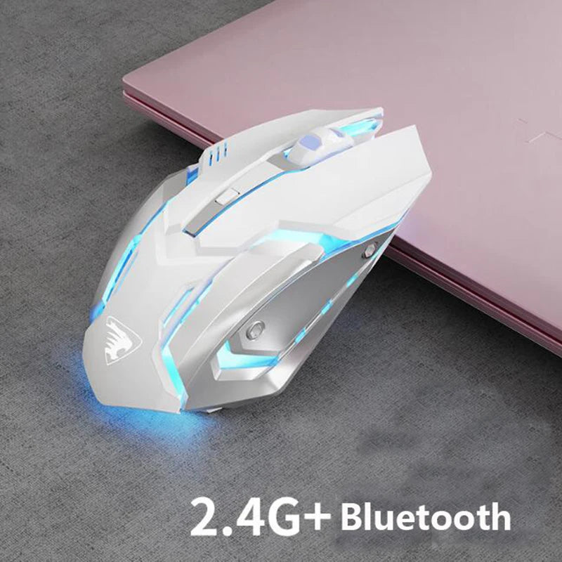 Ergonomic 7-Keys Gaming Mouse LED Backlit Rechargeable 2.4G Wireless Mute 3D Right-handed Mouse for Computer Laptop IOS Android