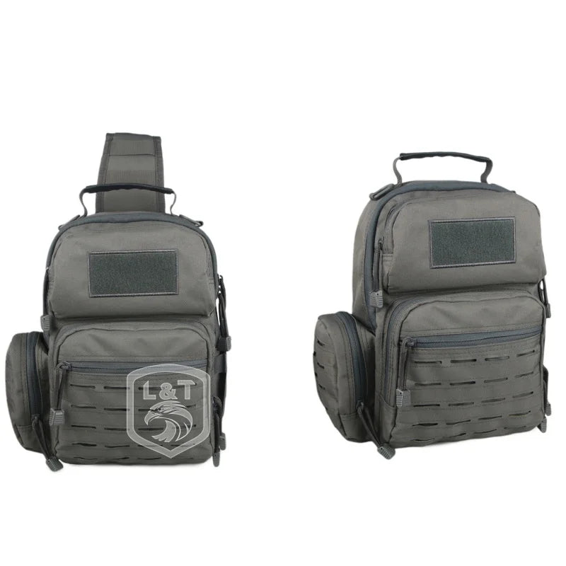 Tactical Sling Bags for Men American Warehouse Laser Cut Gray Tactical Sling Shoulder Bag Waterproof Sport Hiking Outdoor