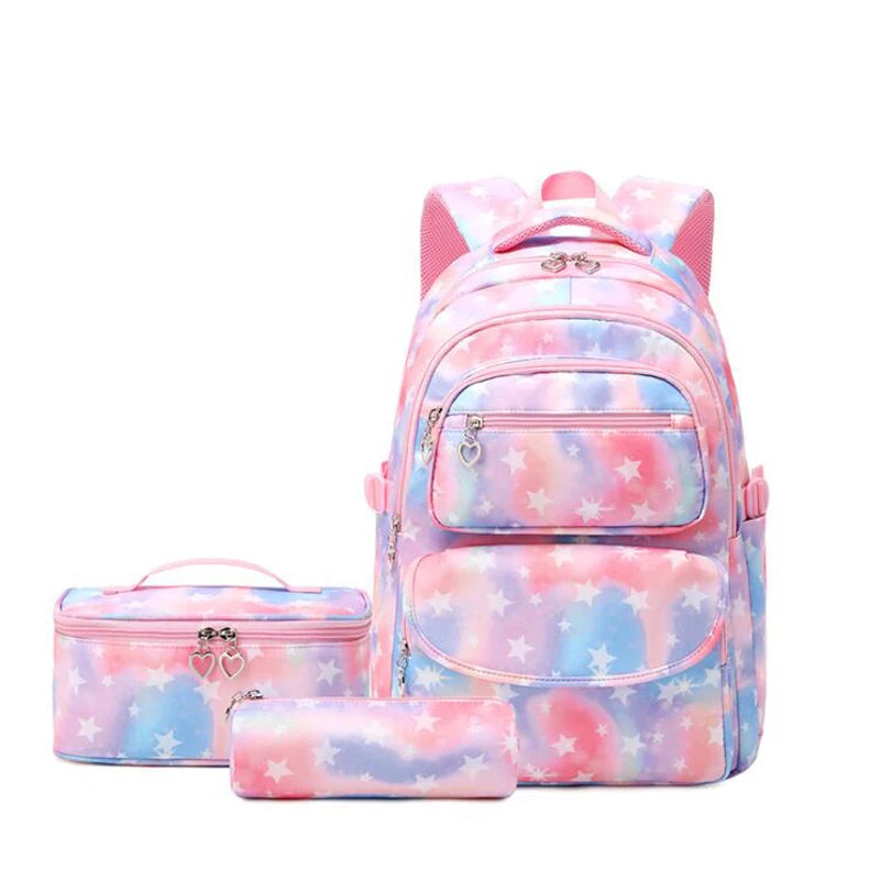 School Bag for Girls Youth Stitch Backpack 3 Pcs/Set Children Book Bag Waterproof School Pencil Case Mochila 2025 Lunchbox