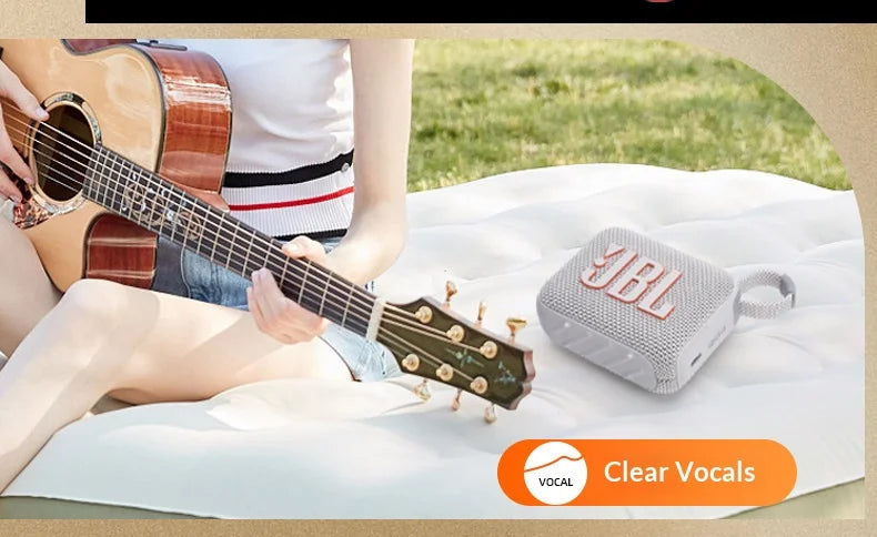 Durable JBL GO4 Portable Bluetooth Speaker, Mini Pocket Wireless Outdoor Speaker, IP67 Waterproof Dustproof Business Travel Spea