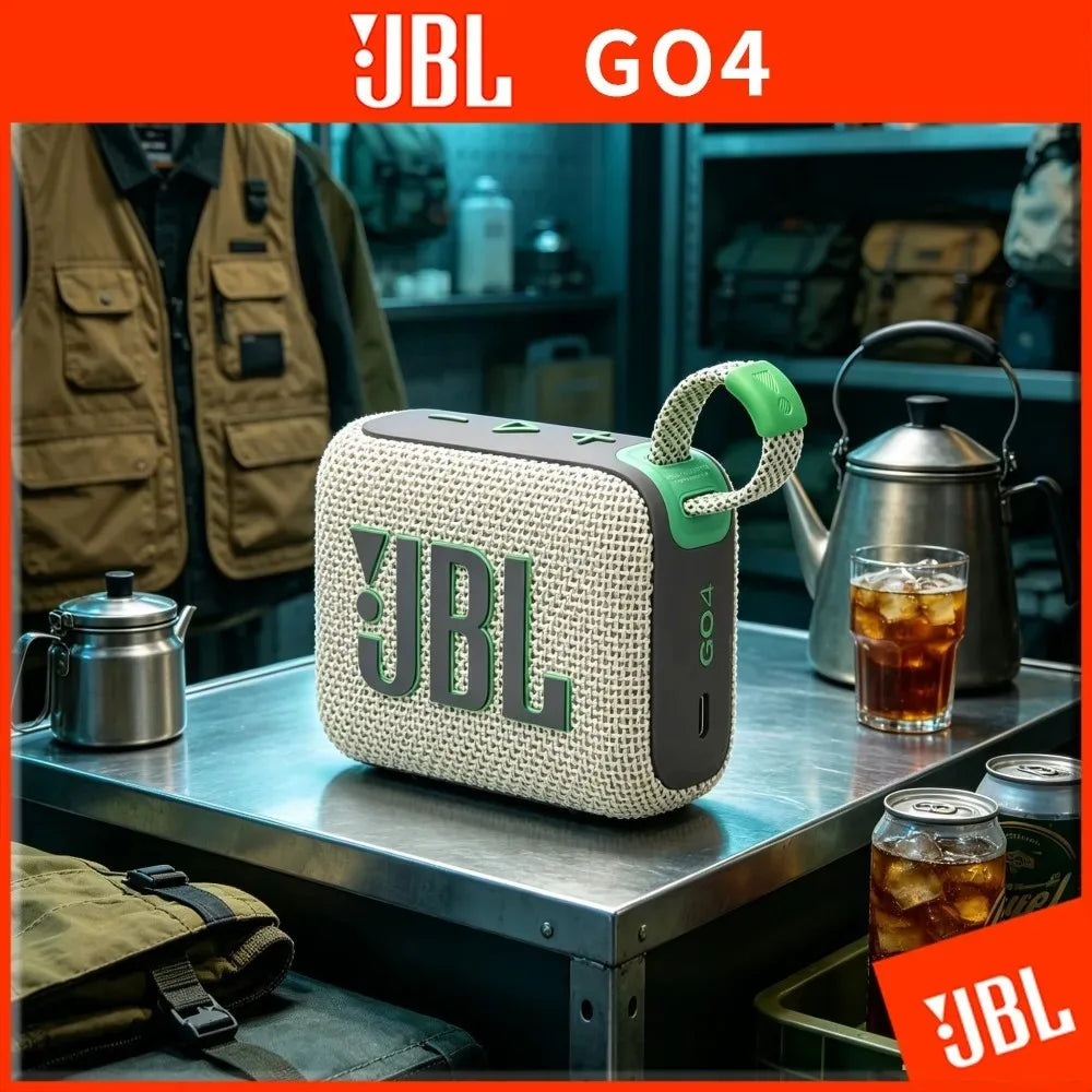 Durable JBL GO4 Portable Bluetooth Speaker, Mini Pocket Wireless Outdoor Speaker, IP67 Waterproof Dustproof Business Travel Spea