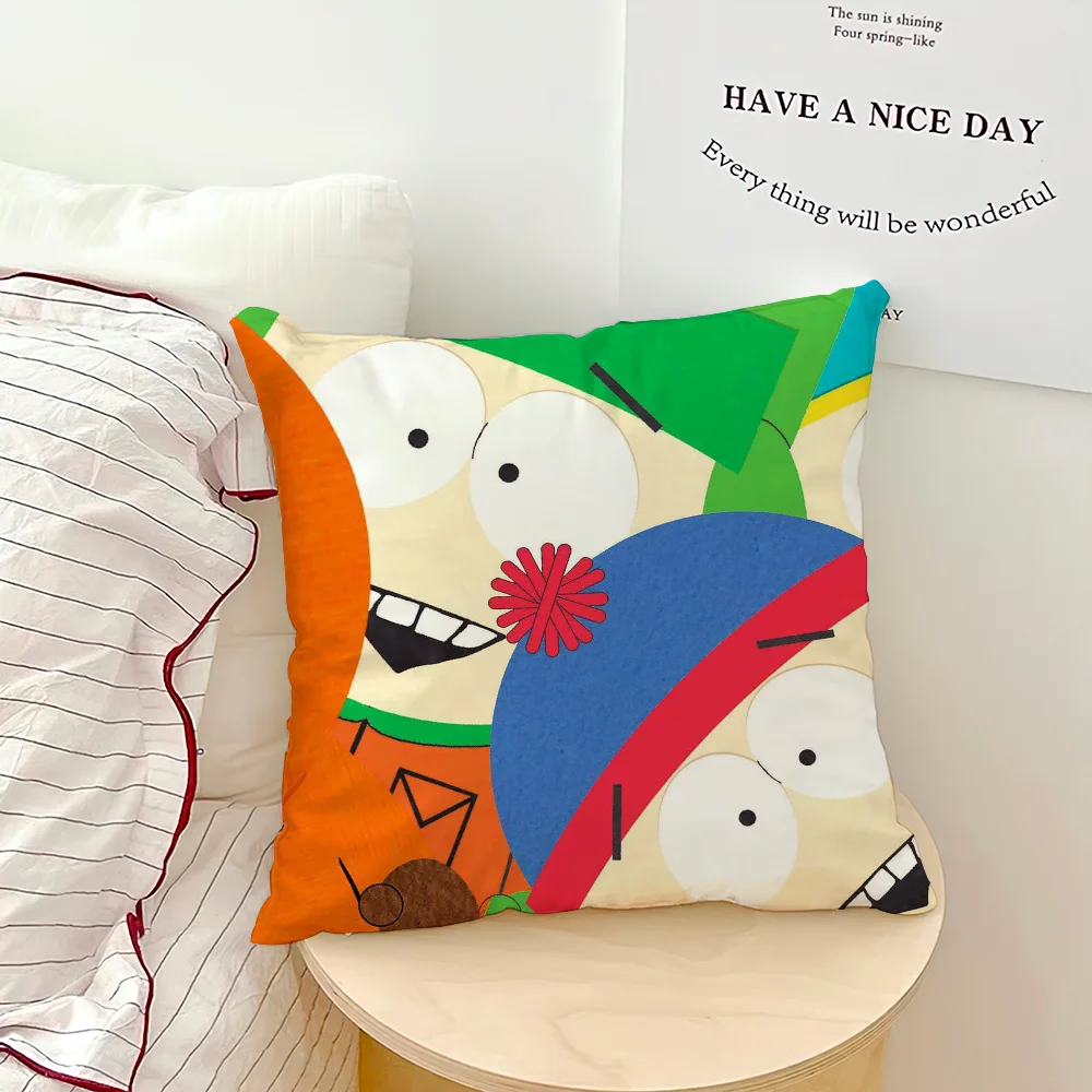 Cartoon S-South P-Park Cute cushion cover Soft Cushion Cases for Farmhouse Sofa Decor Home Decorations and Protector