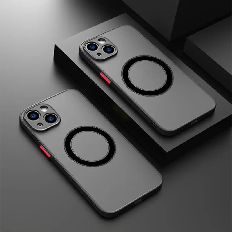 Luxury Armor Matte For Magsafe Magnetic Wireless Charging Case For iPhone 18 17 16 15 14 13 12 11Pro Max Mini Plus