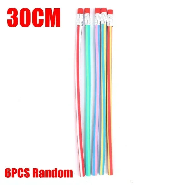 Colorful Magic Bendy Flexible Cute Soft Pencil with Eraser Stationery Kids Student Colored School Office Supply Creative Novelty
