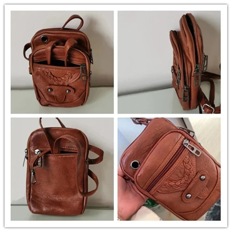 Rossbody New Texture Shoulder Bag Soft Leather Western Style Mature Fashion Retro Small Bag Suitable Ladies All-match Bag
