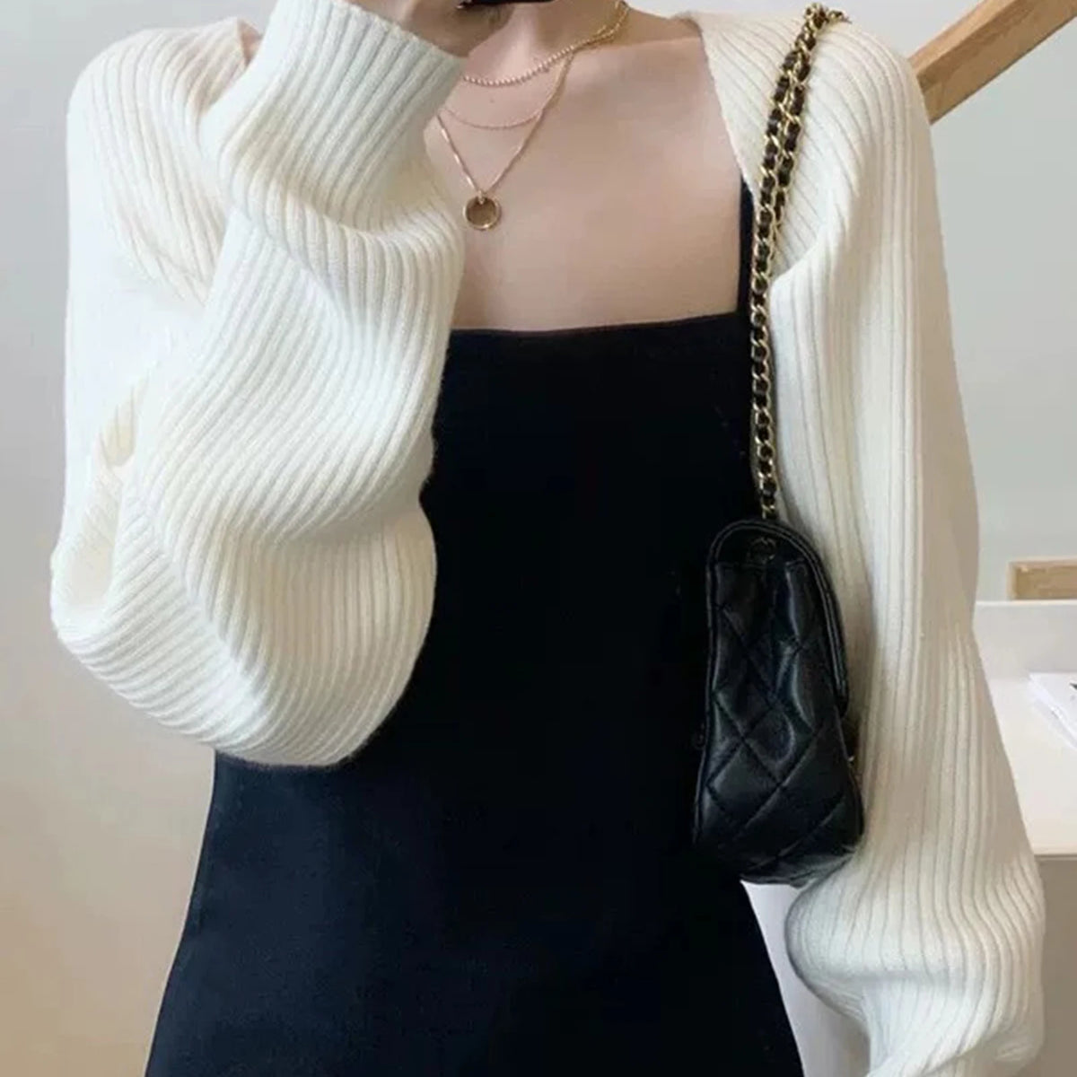 Knitted Solid Color Shawl With Sleeves Multi-Functional Cardigan,Fashion Scarf Sunshield Neck Warmer For Daily Wear For Dress