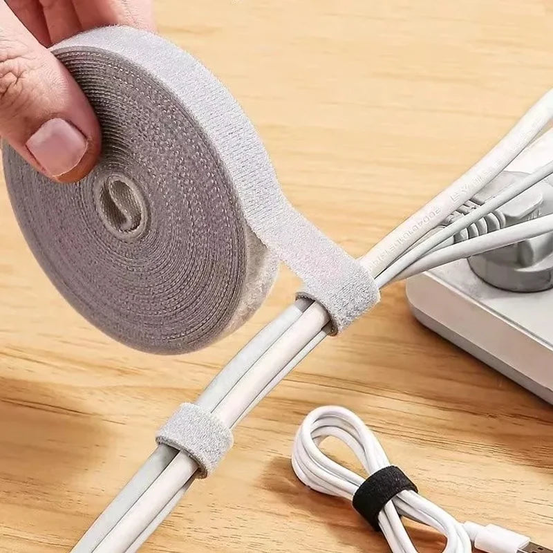 5M Hook and Loop Fastener Cable Organizer Cable Ties Wire Winder Keeper USB Cables Management Protector Earphone Mouse Cord Ties