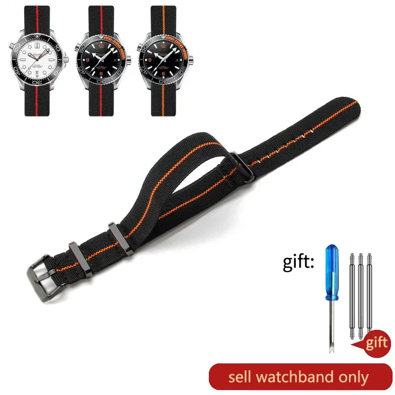 60's French Army Watch Strap for Nylon Watchband for Rolex Seiko Tudor Rolex Black Green Water Ghost Omega Woven Watch Band