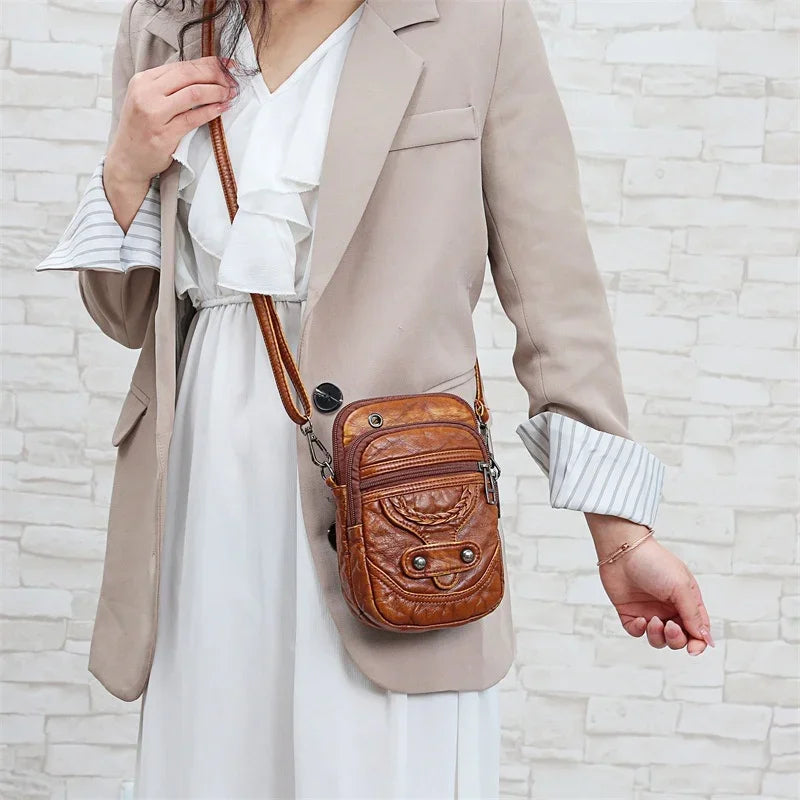 Rossbody New Texture Shoulder Bag Soft Leather Western Style Mature Fashion Retro Small Bag Suitable Ladies All-match Bag